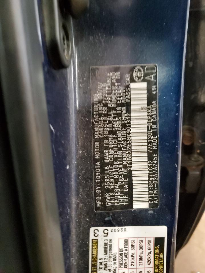 Lot #3287662036 2008 TOYOTA COROLLA CE