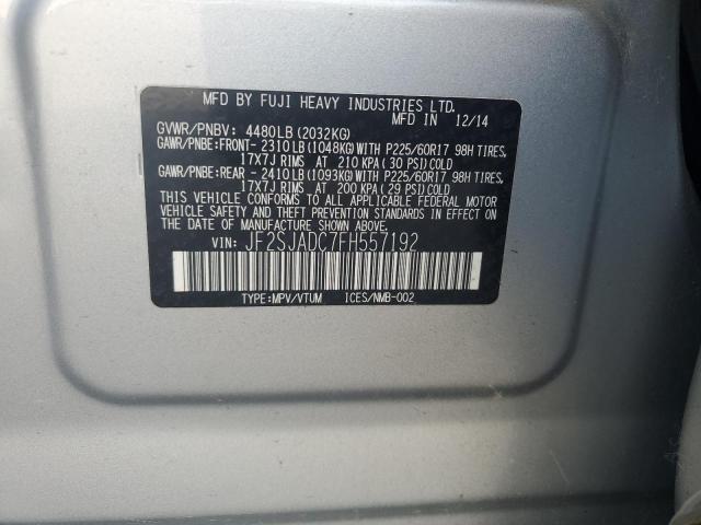 2015 SUBARU FORESTER 2 - JF2SJADC7FH557192
