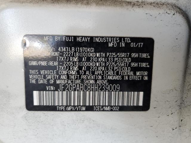2017 SUBARU CROSSTREK JF2GPABC8HH239009