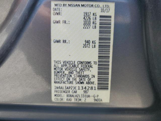 2018 NISSAN ALTIMA 2.5 1N4AL3AP2JC134281