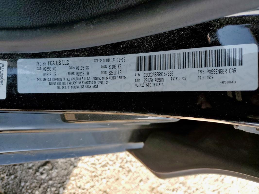2016 CHRYSLER 200 LIMITE 1C3CCCAB2GN157620