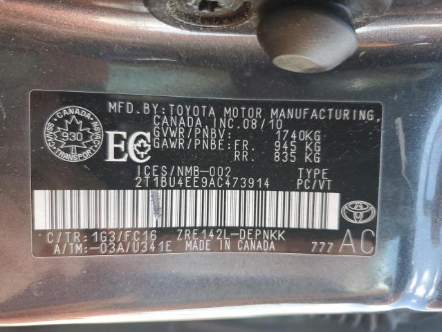 2010 TOYOTA COROLLA BA - 2T1BU4EE9AC473914