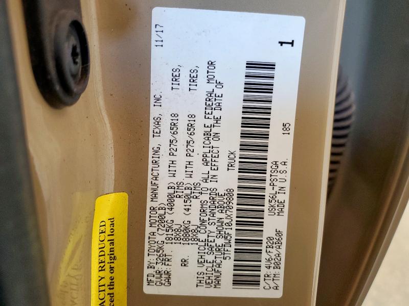 2018 TOYOTA TUNDRA CRE 5TFDW5F10JX709808