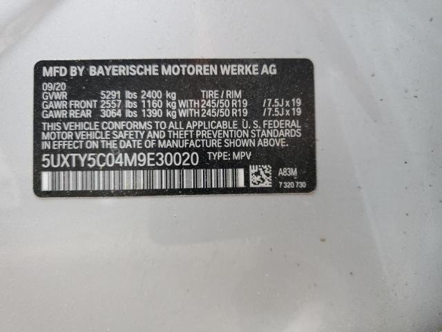 2021 BMW X3 XDRIVE30I 5UXTY5C04M9E30020