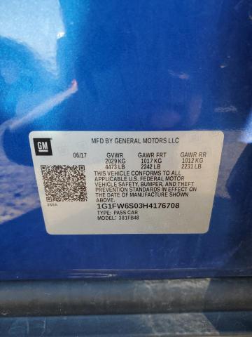 2017 CHEVROLET BOLT EV LT - 1G1FW6S03H4176708