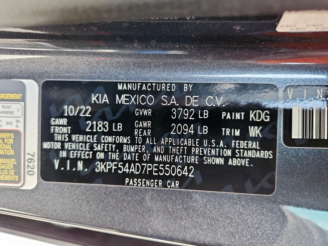 2023 KIA FORTE GT L 3KPF54AD7PE550642
