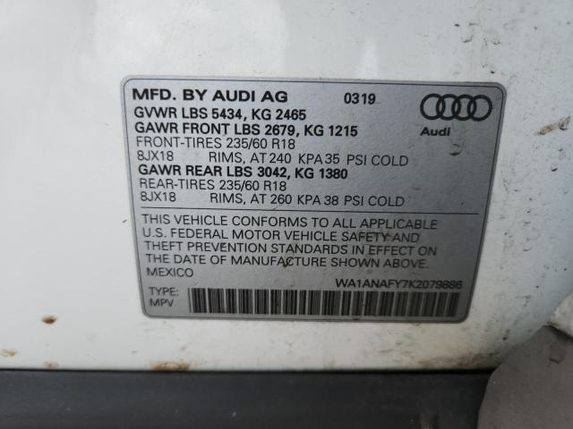2019 AUDI Q5 PREMIUM WA1ANAFY7K2079886