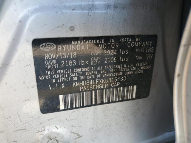 2019 HYUNDAI ELANTRA SE KMHD84LFXKU816433