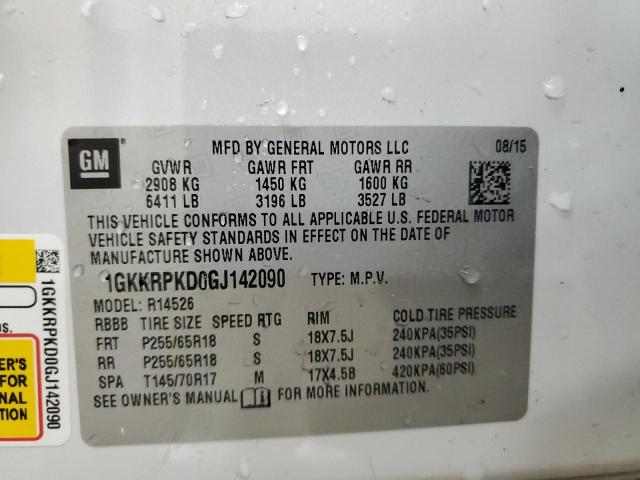 2016 GMC ACADIA SLE 1GKKRPKD0GJ142090