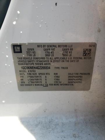 2016 CHEVROLET SILVERADO 1GCVKNEH4GZ266834