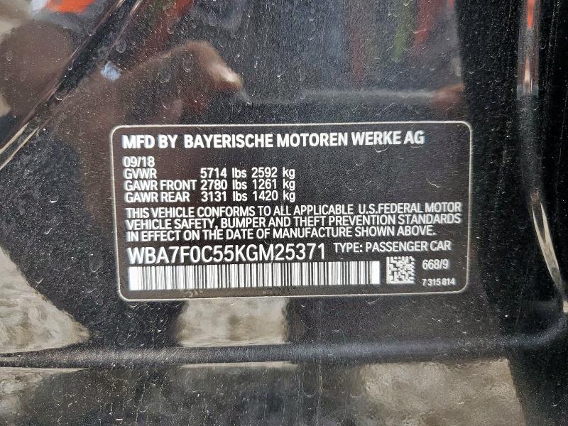 2019 BMW 750 I WBA7F0C55KGM25371