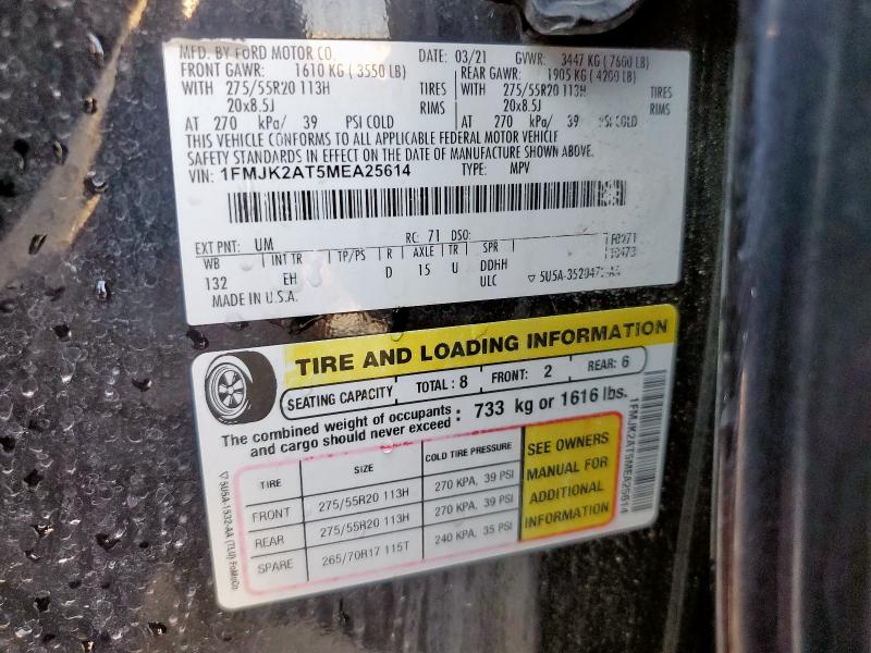 2021 FORD EXPEDITION 1FMJK2AT5MEA25614