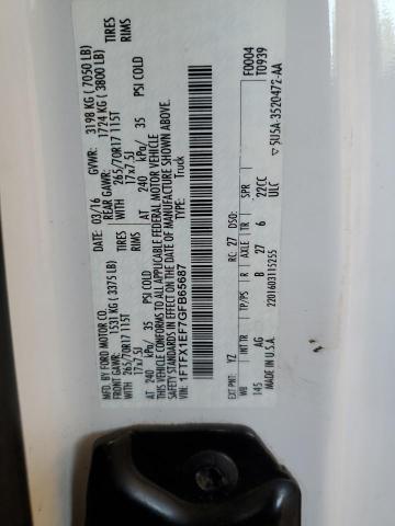 2016 FORD F150 SUPER - 1FTFX1EF7GFB65687