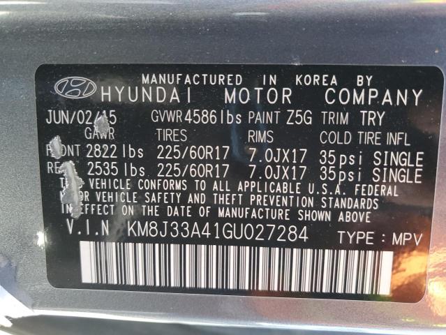 2016 HYUNDAI TUCSON LIM - KM8J33A41GU027284