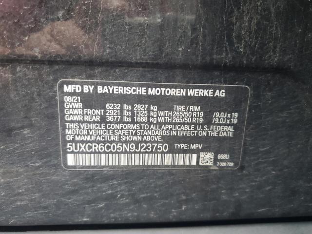 2022 BMW X5 XDRIVE4 5UXCR6C05N9J23750