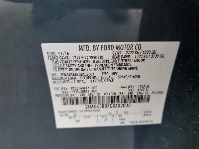 2016 FORD FLEX SE 2FMGK5B87GBA02003