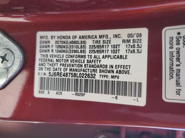 2008 HONDA CR-V EXL #3302795963