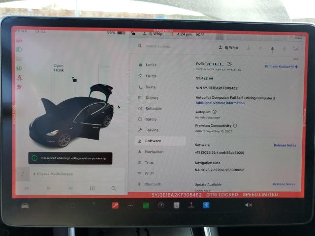 2019 TESLA MODEL 3 5YJ3E1EA2KF305462
