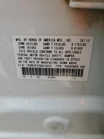 2016 ACURA ILX BASE W 19UDE2F33GA019020