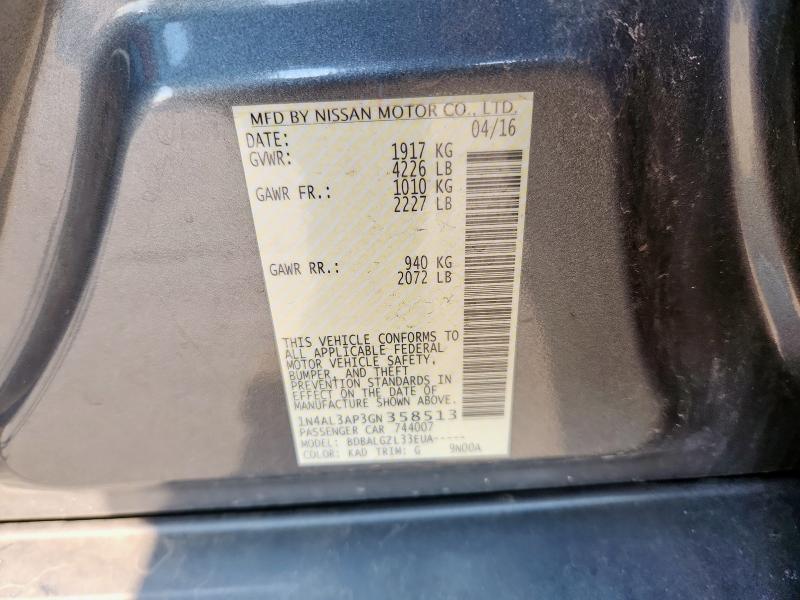 2016 NISSAN ALTIMA 2.5 1N4AL3AP3GN358513