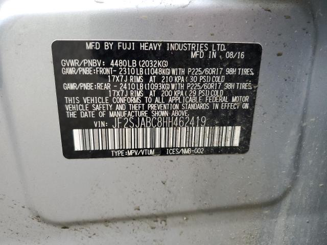 2017 SUBARU FORESTER 2.5I JF2SJABC8HH462419