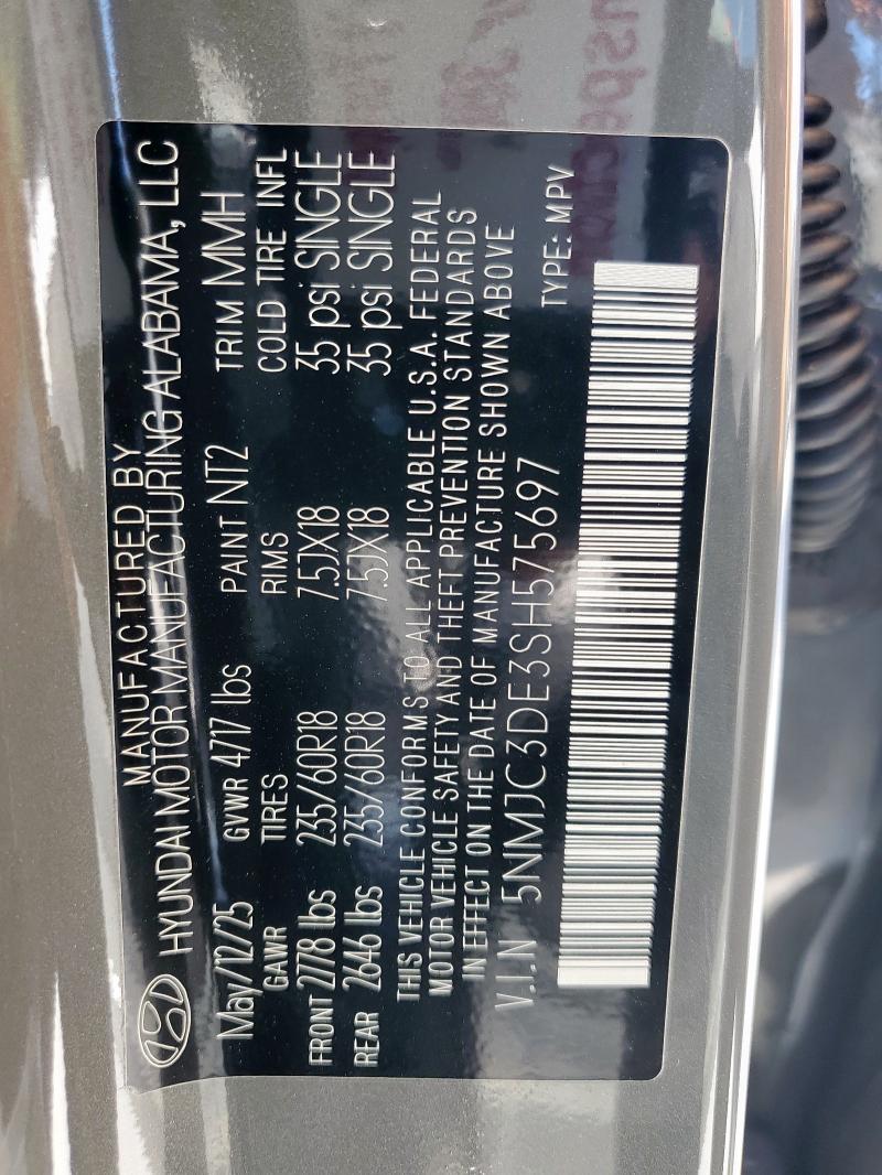 2025 HYUNDAI TUCSON SEL 5NMJC3DE3SH575697