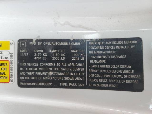 2018 BUICK CASCADA PR W04WH3N59JG035891