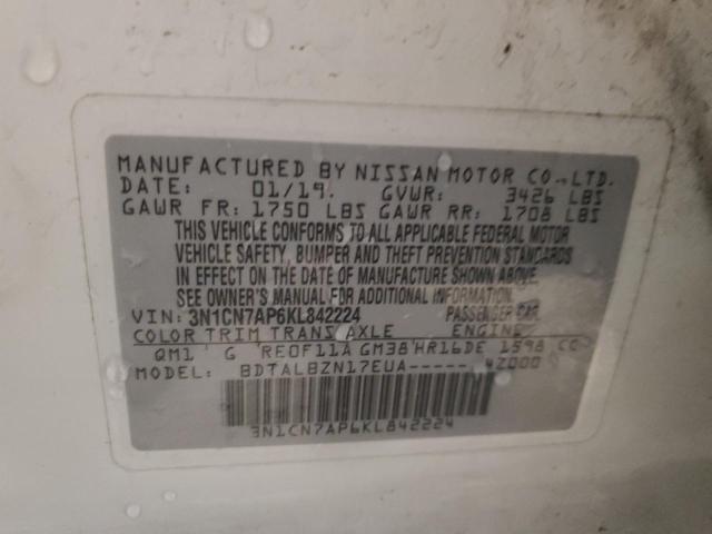 2019 NISSAN VERSA S - 3N1CN7AP6KL842224