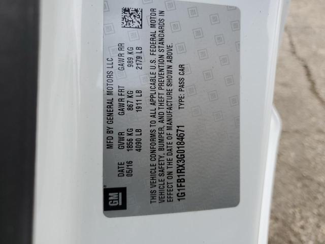 2016 CHEVROLET CAMARO LT 1G1FB1RX3G0184671