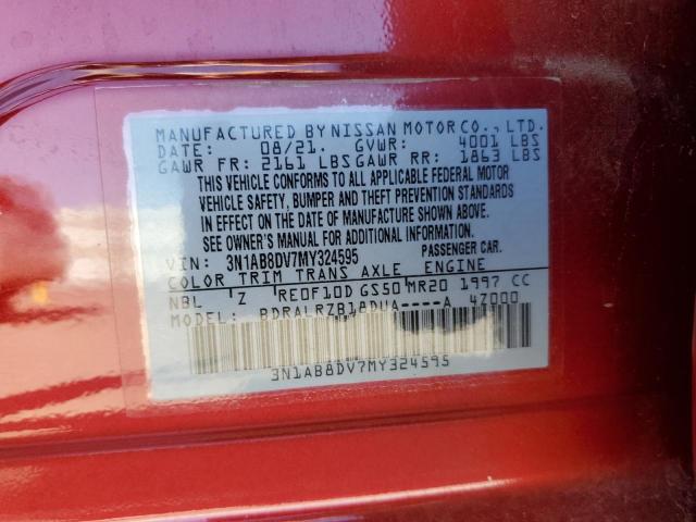2021 NISSAN SENTRA SR - 3N1AB8DV7MY324595