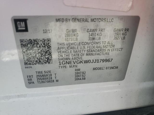 2018 CHEVROLET TRAVERSE L 1GNEVGKW0JJ179967