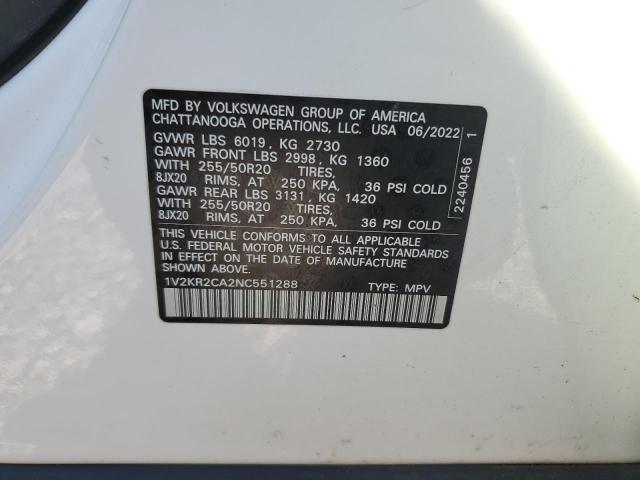 2022 VOLKSWAGEN ATLAS SE 1V2KR2CA2NC551288