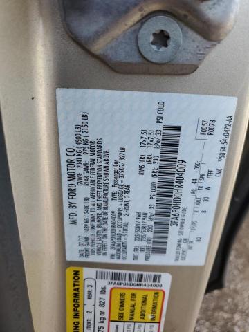 2017 FORD FUSION SE 3FA6P0HD0HR404009