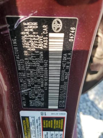 2013 TOYOTA AVALON BAS - 4T1BK1EB5DU041642