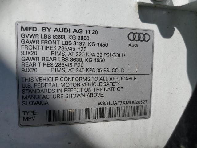 2021 AUDI Q7 PREMIUM WA1LJAF7XMD020527