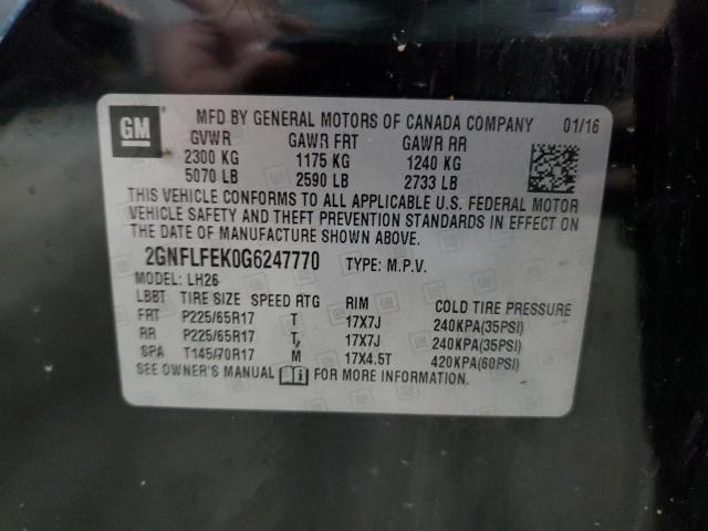2016 CHEVROLET EQUINOX LT - 2GNFLFEK0G6247770