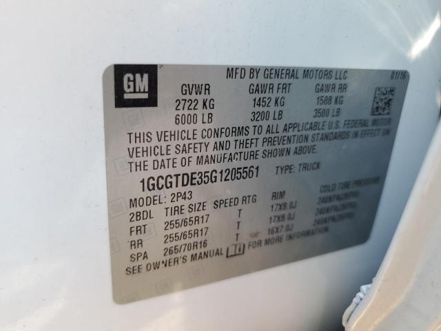 2016 CHEVROLET COLORADO Z - 1GCGTDE35G1205561