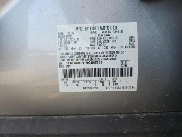 2022 FORD EXPLORER X 1FMSK8DH1NGB65339