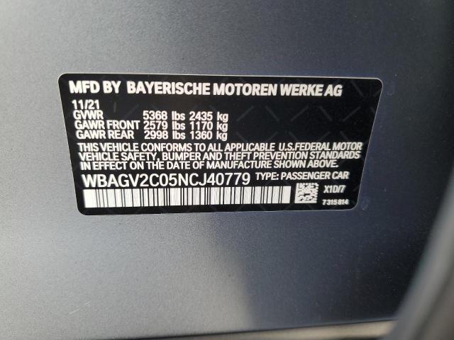 2022 BMW 840I WBAGV2C05NCJ40779
