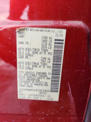 2015 NISSAN XTERRA X 5N1AN0NW6FN656360