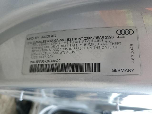 2018 AUDI A5 PRESTIG WAURNAF57JA000622