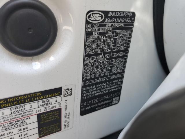 2023 LAND ROVER RANGE ROVE SALYT2EU4PA351637