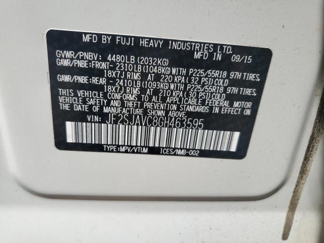 2016 SUBARU FORESTER 2.5I TOURING JF2SJAVC8GH463595
