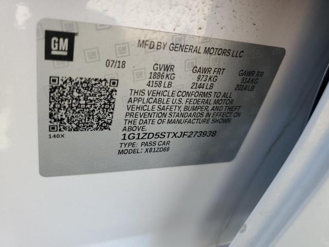 2018 CHEVROLET MALIBU LT 1G1ZD5STXJF273938