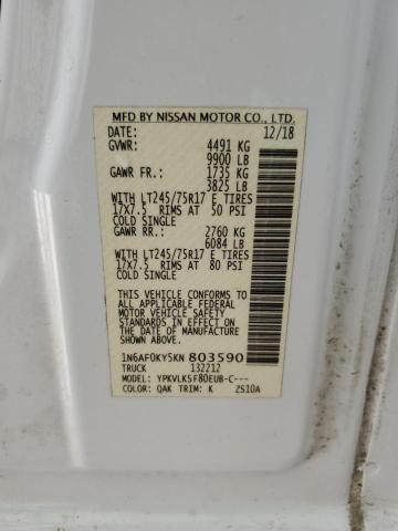 2019 NISSAN NV 2500 S 1N6AF0KY5KN803590