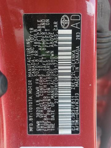 2019 TOYOTA COROLLA L 2T1BURHE0KC191770