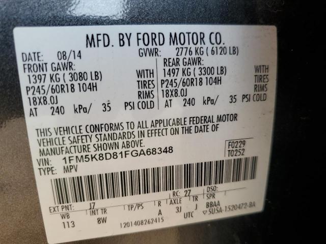 2015 FORD EXPLORER XLT 1FM5K8D81FGA68348