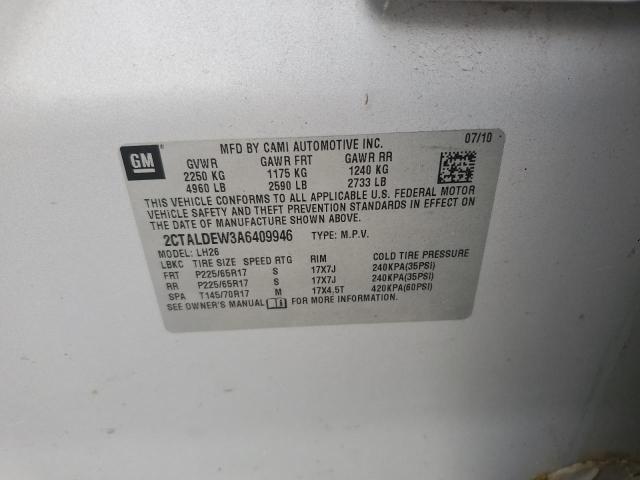 2010 GMC TERRAIN SL - 2CTALDEW3A6409946