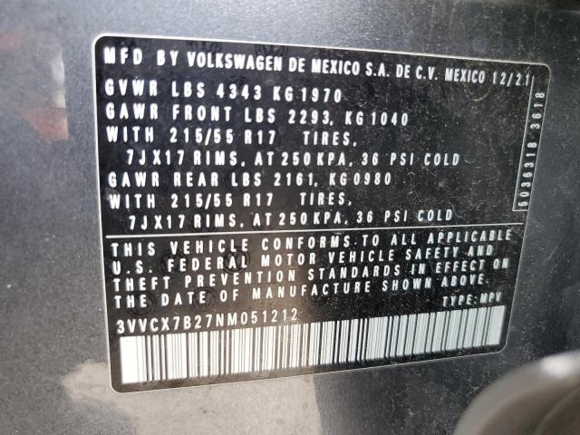 2022 VOLKSWAGEN TAOS S 3VVCX7B27NM051212