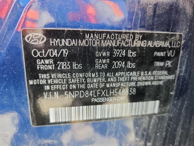 2020 HYUNDAI ELANTRA SEL 5NPD84LFXLH548838
